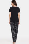 Rosaline Bloom Fest Knit Cotton Pyjama Set - Black Beauty — thumbnail 3
